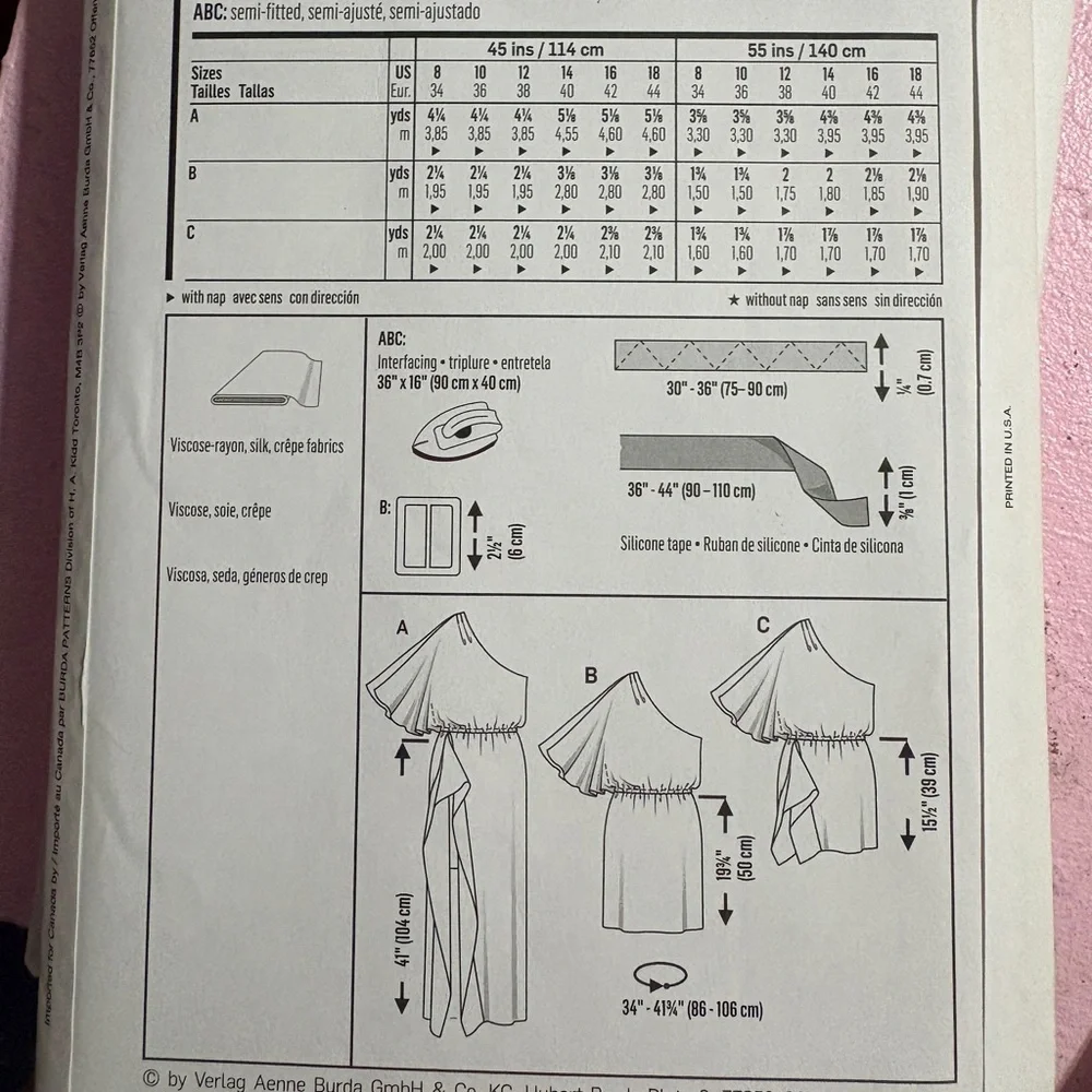 BN UNCUT BURDA 6780 DRESS TUNIC SEWING PATTERN